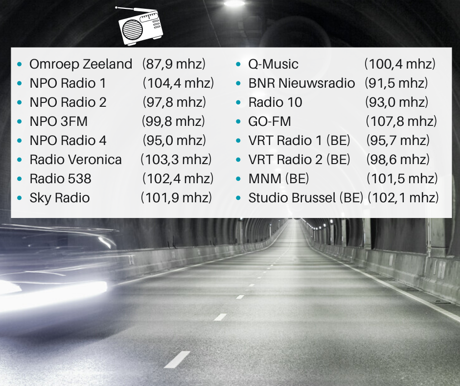 Welke radio-zenders kun je ontvangen in tunnel?